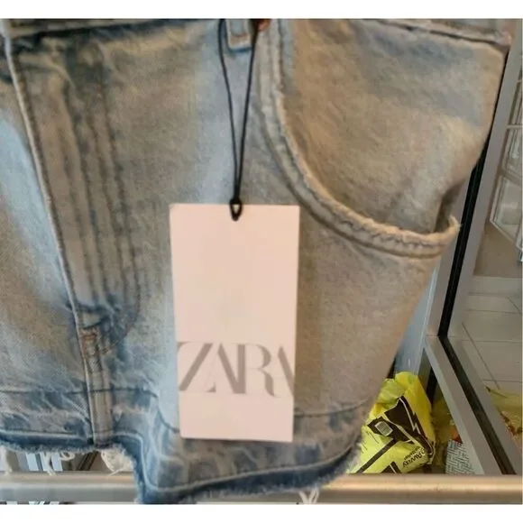 Zara Denim Crop Bralette Top - Picture 4 of 9